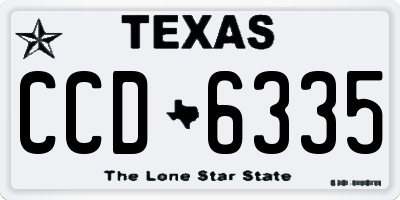 TX license plate CCD6335