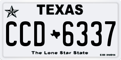TX license plate CCD6337