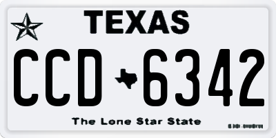 TX license plate CCD6342