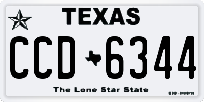 TX license plate CCD6344