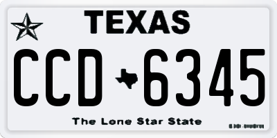 TX license plate CCD6345