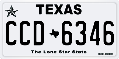 TX license plate CCD6346