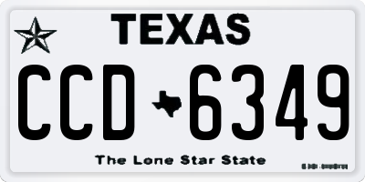 TX license plate CCD6349