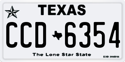 TX license plate CCD6354