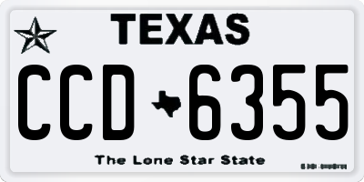 TX license plate CCD6355