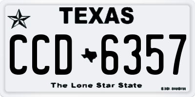 TX license plate CCD6357