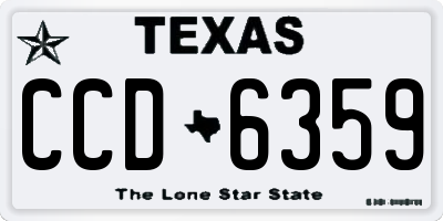 TX license plate CCD6359