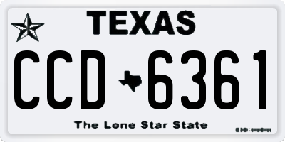 TX license plate CCD6361