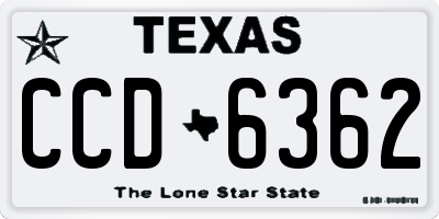 TX license plate CCD6362