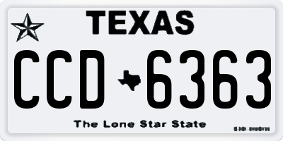 TX license plate CCD6363