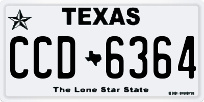 TX license plate CCD6364
