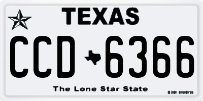 TX license plate CCD6366