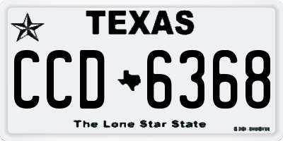 TX license plate CCD6368