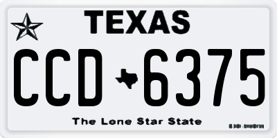 TX license plate CCD6375