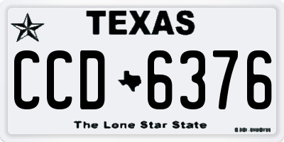 TX license plate CCD6376