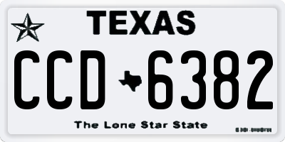 TX license plate CCD6382
