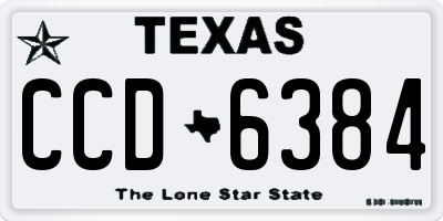 TX license plate CCD6384