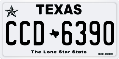TX license plate CCD6390