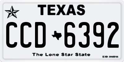 TX license plate CCD6392