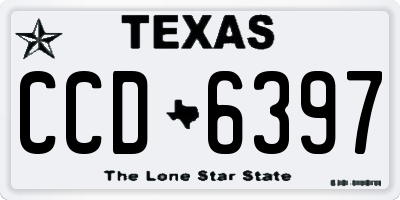 TX license plate CCD6397