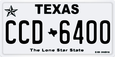 TX license plate CCD6400