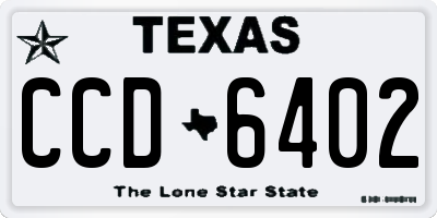 TX license plate CCD6402