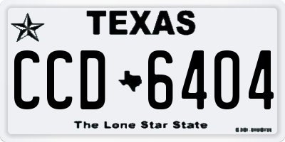 TX license plate CCD6404
