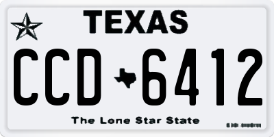 TX license plate CCD6412