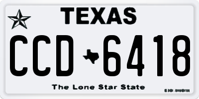 TX license plate CCD6418
