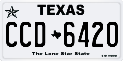 TX license plate CCD6420