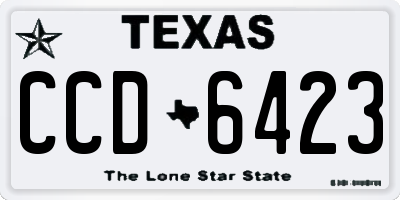 TX license plate CCD6423