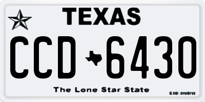 TX license plate CCD6430