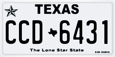 TX license plate CCD6431