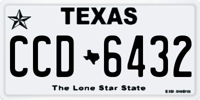 TX license plate CCD6432