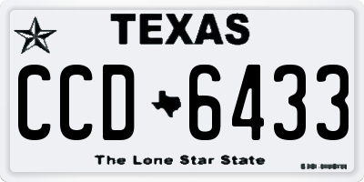 TX license plate CCD6433