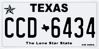 TX license plate CCD6434