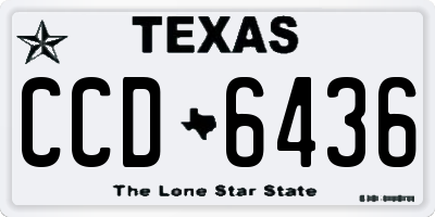 TX license plate CCD6436