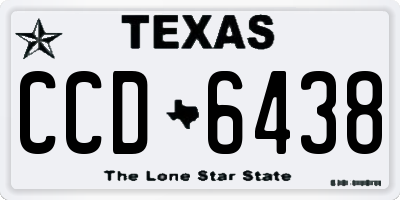 TX license plate CCD6438
