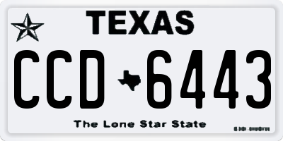 TX license plate CCD6443