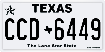 TX license plate CCD6449