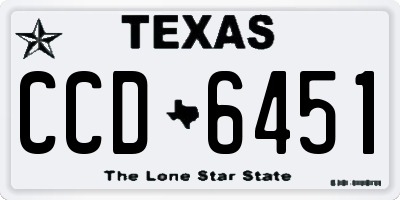 TX license plate CCD6451