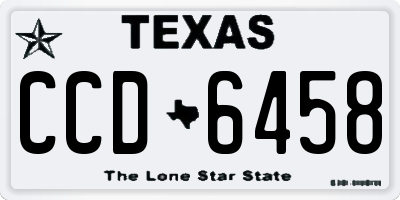 TX license plate CCD6458