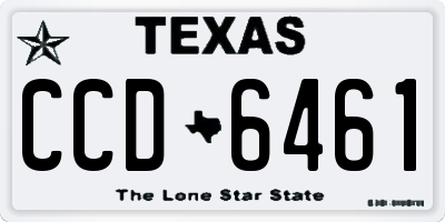 TX license plate CCD6461