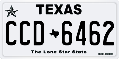 TX license plate CCD6462