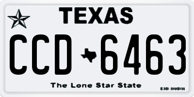 TX license plate CCD6463