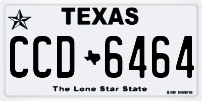 TX license plate CCD6464