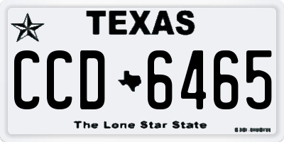 TX license plate CCD6465