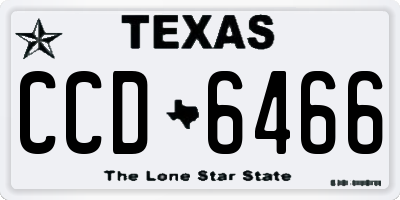 TX license plate CCD6466
