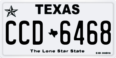 TX license plate CCD6468