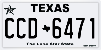 TX license plate CCD6471